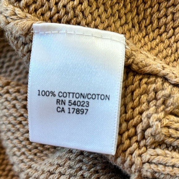 Sz S Banana Republic open front longline cardigan sweater camel tan chunky knit - Picture 6 of 6